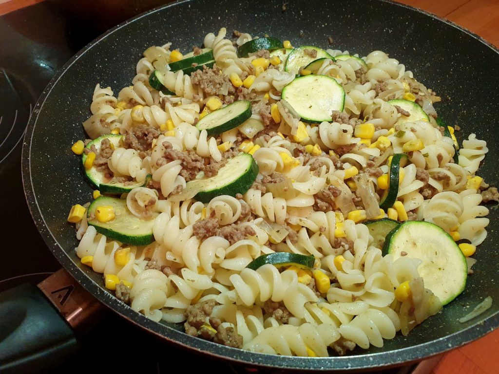 Beef and pasta skillet